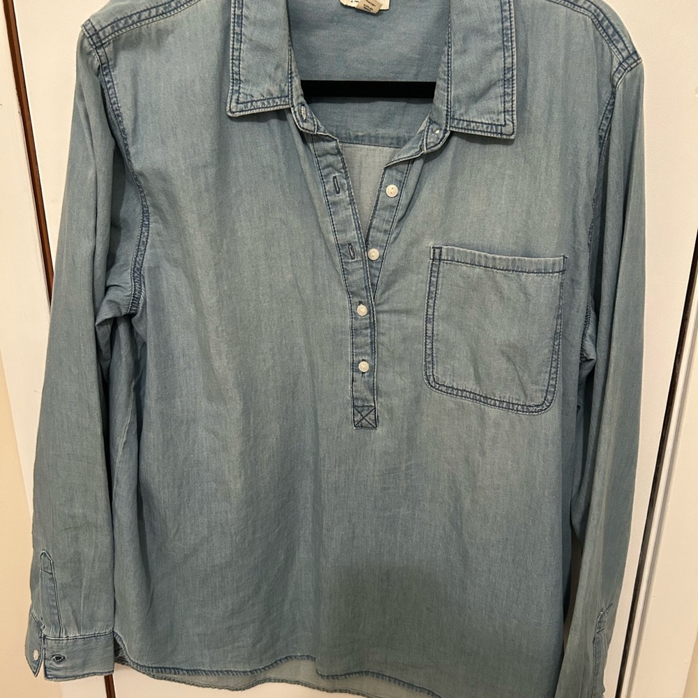 Light Blue Women’s Denim Pullover Shirt